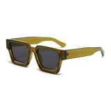 Luxury green square sunglasses for women and men, retro design with UV400 protection, by HSF Marketplace fashion brand.