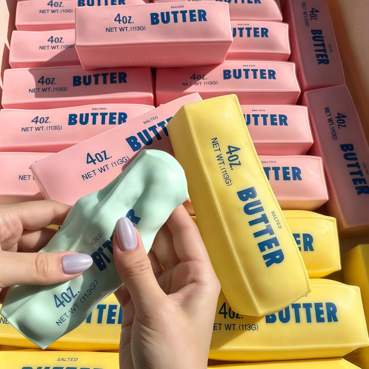 Building Block Filled Butter Stick Stress Relief Toy, Non Elastic Squeeze Toy, Shapeable Squeeze Toy, Sensory Stress Relief Toy