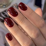 24-piece oval short pink ombre press-on false nails with simple spring nail art for women and girls