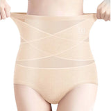 High-waist postpartum body shaper shapewear seamless panties with tummy control and cotton fabric