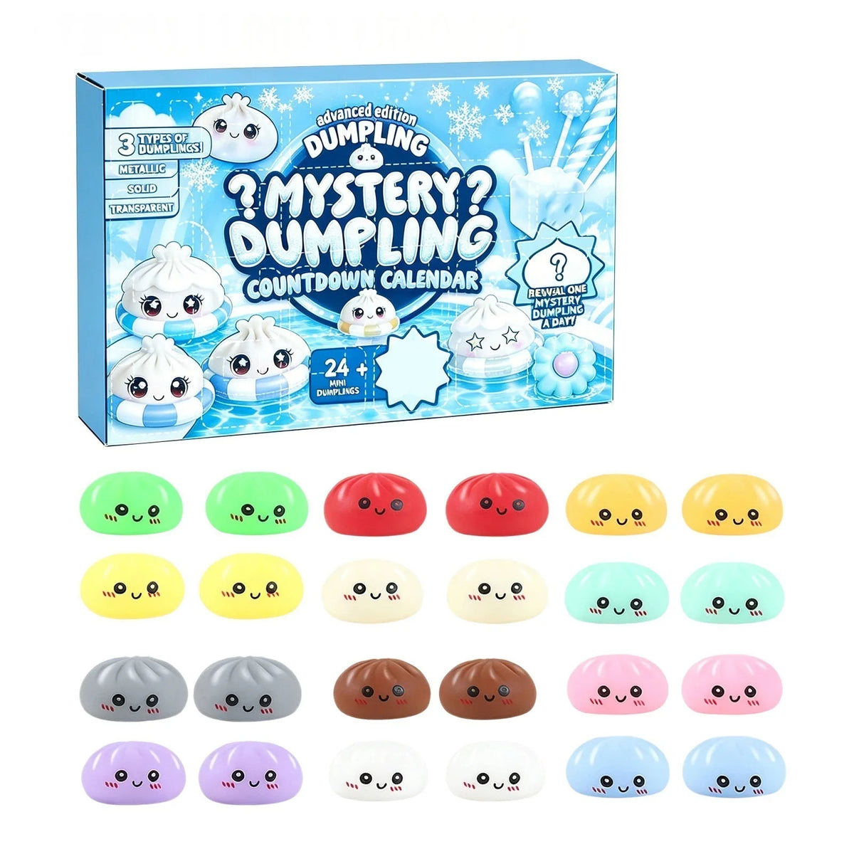 2026 Christmas Advent Calendar Mysterious Dumplings, 24-grid soft sensory stress-relief toy by HSF Marketplace