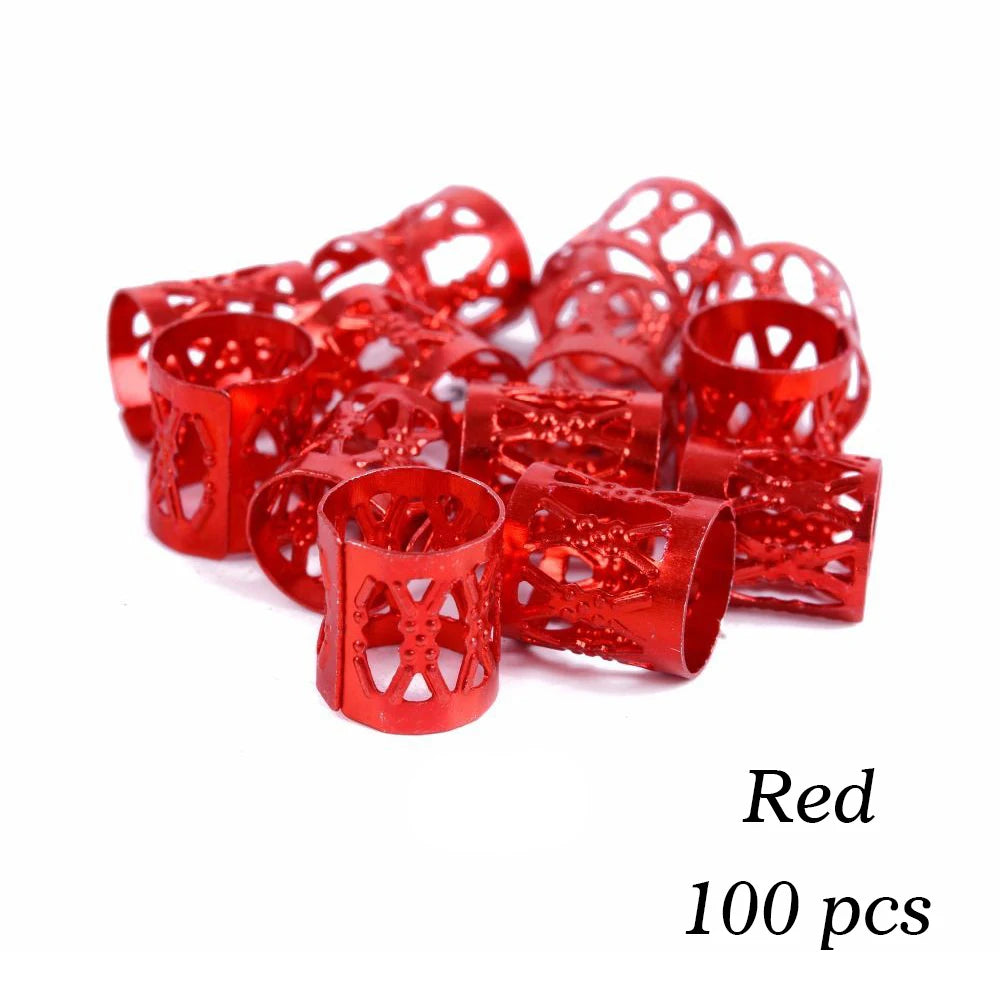50-piece hollow-out hair rings for braiding and dreadlocks by HSF Marketplace