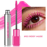 8-color waterproof mascara set for thick, curling, long-lasting eyelashes in green, blue, white, pink, and black