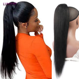 Bone straight wrap-around human hair ponytail extension for women by HSF Marketplace