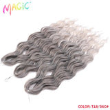 Magic 24Inch 3PCS Loose Wave Synthetic Crochet Hair Bundles Copper Red Heat Resistant Hair Extensions For Women Braiding Styling