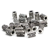 10Pcs/Lot Viking Rune Beads Alloy Tube Spacer Beads Hair Braid Beard Dreadlock Beads Knife Beads Pendant for DIY Jewelry Making