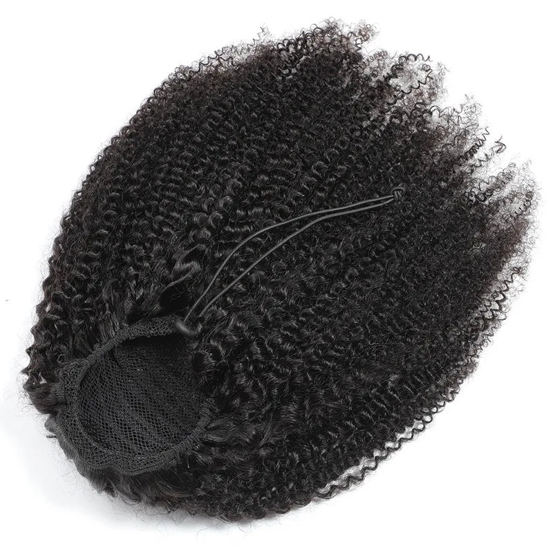 Afro Kinky Curly Drawstring Ponytail Human Hair 4B-4C Curly Drawstring Ponytail Extension Brazilian Virgin Hair For Black Women