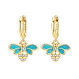 2026 925 sterling silver 18K gold plated cherry blossom butterfly hoop earrings for women