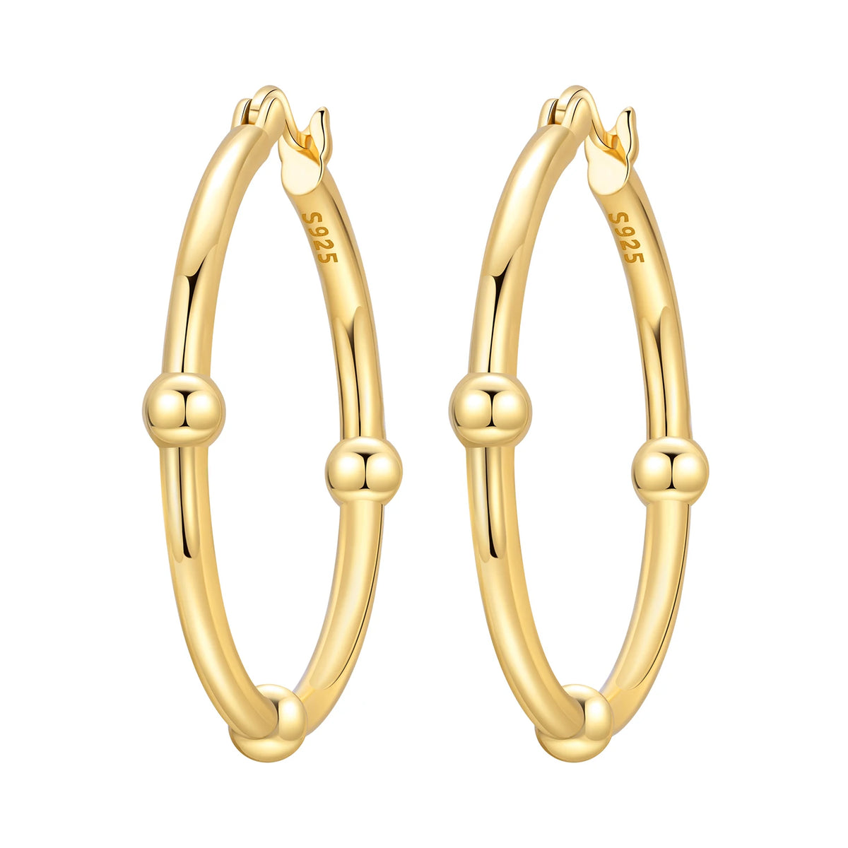 925 sterling silver 18K gold plated cherry blossom butterfly hoop earrings for women