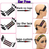 Wig Band With Ear Cutout 5Pcs Lace Melting Band Wig Grip Headband 3Cm 3.5Cm Wig Holder Elastic Band With Ear Hanger To Lay Edge