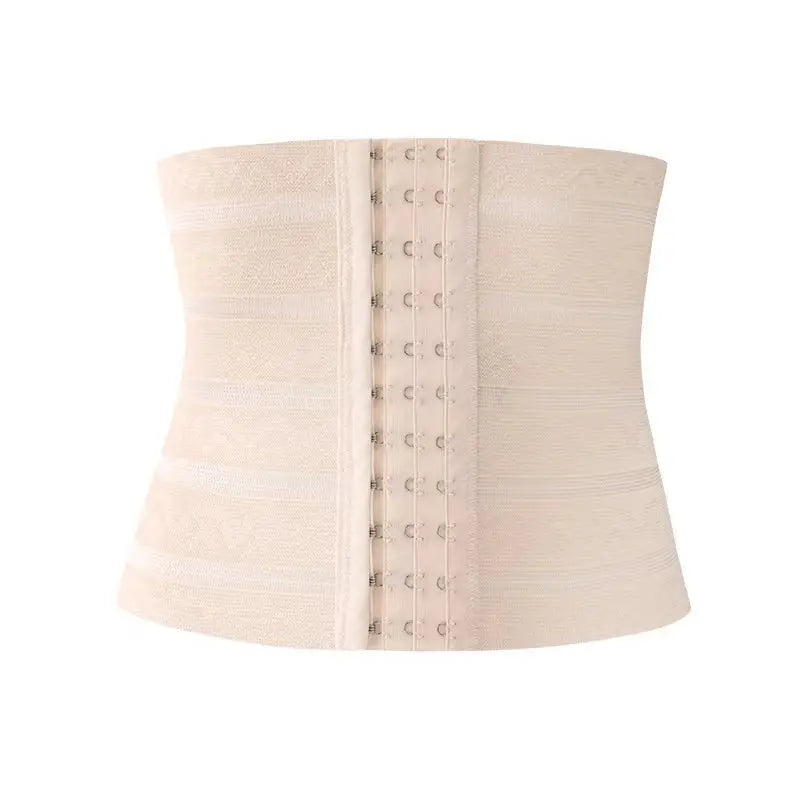 Women's waist trainer corset shapewear belt with double tummy control and flat belly body shaper design