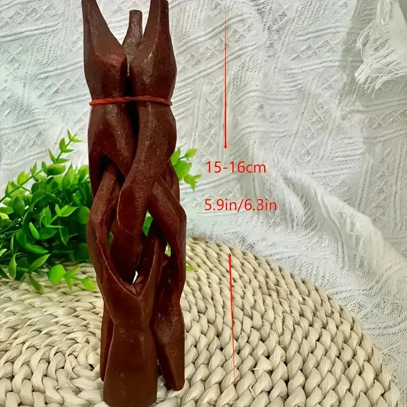 Vintage wooden tripod stand for abalone shells and crystals, HSF Marketplace crystal stone display stand