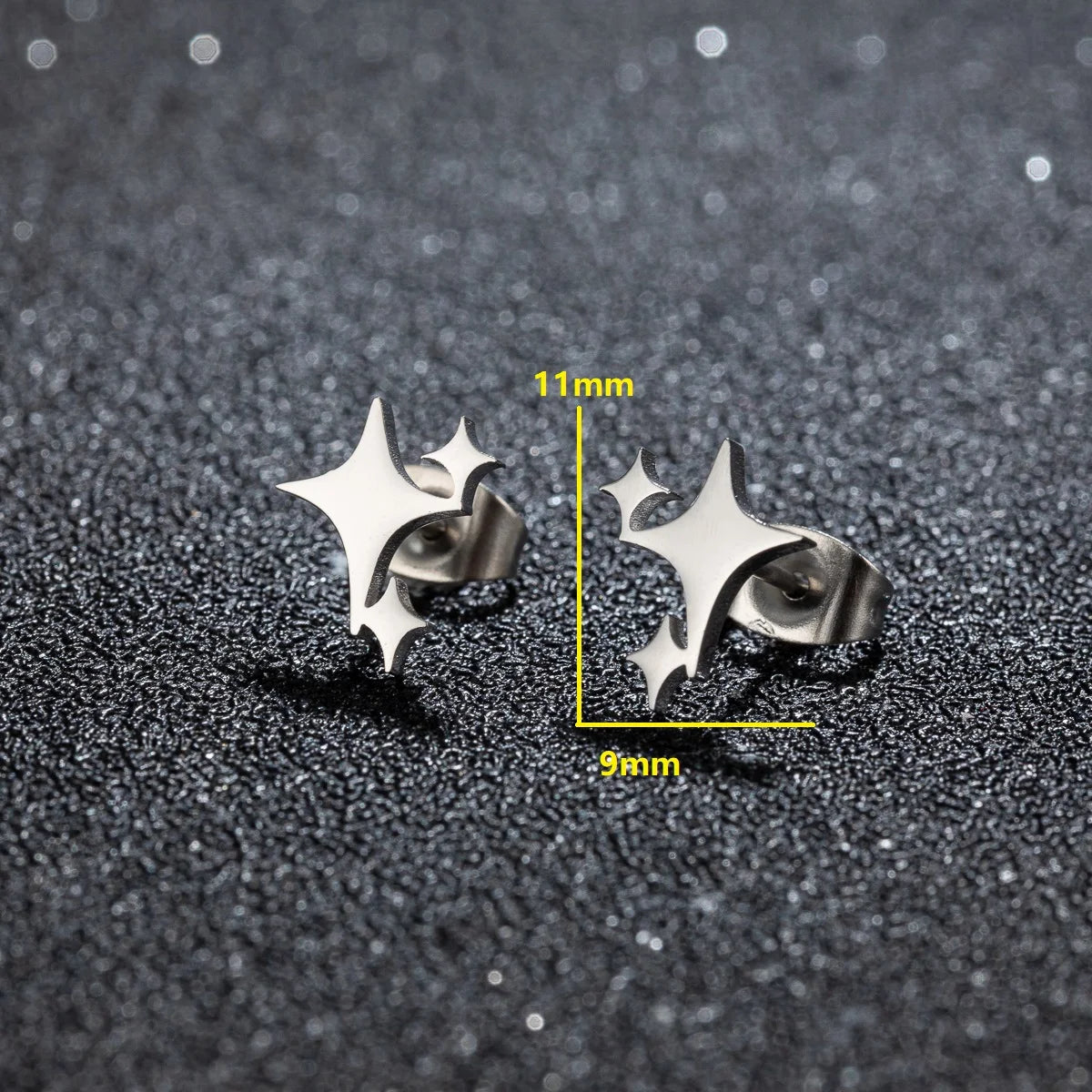 Fashion Stainless Steel Earrings Small Cute Triple Star Stud Earrings Punk Piercing Earing Women's Starry Minimalist Jewelry