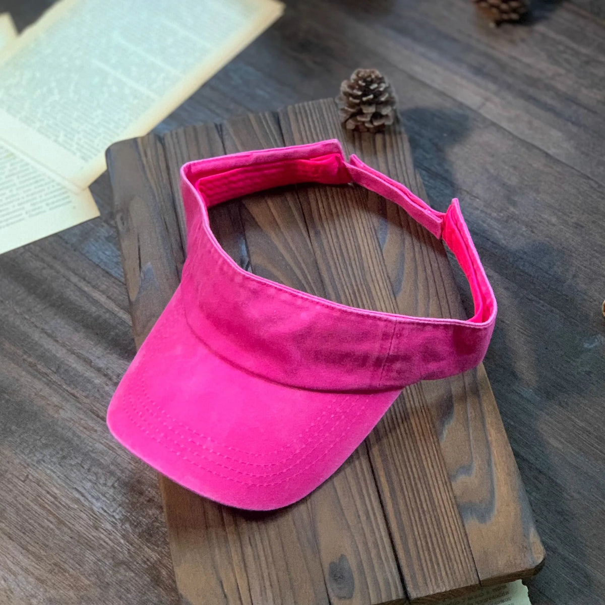 HSF women's washed cotton empty top sun visor cap for beach, sports, travel, golf, and UV protection