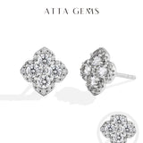 HSF Marketplace full moissanite diamond earrings, D VVS1, in 18k gold-plated S925 sterling silver