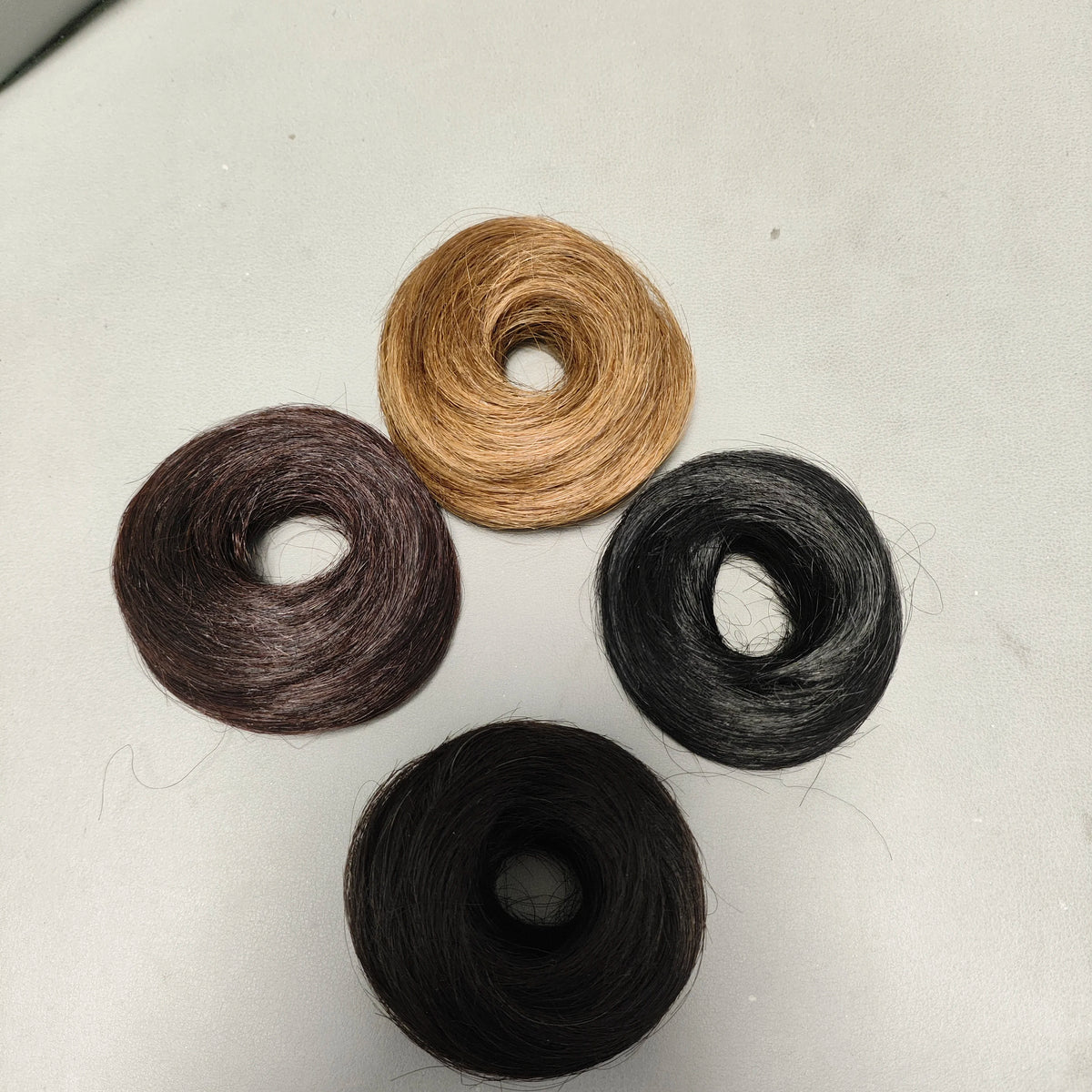 2-piece black human hair scrunchies bun makers for fluffy messy buns and effortless ponytail updos by HSF Marketplace