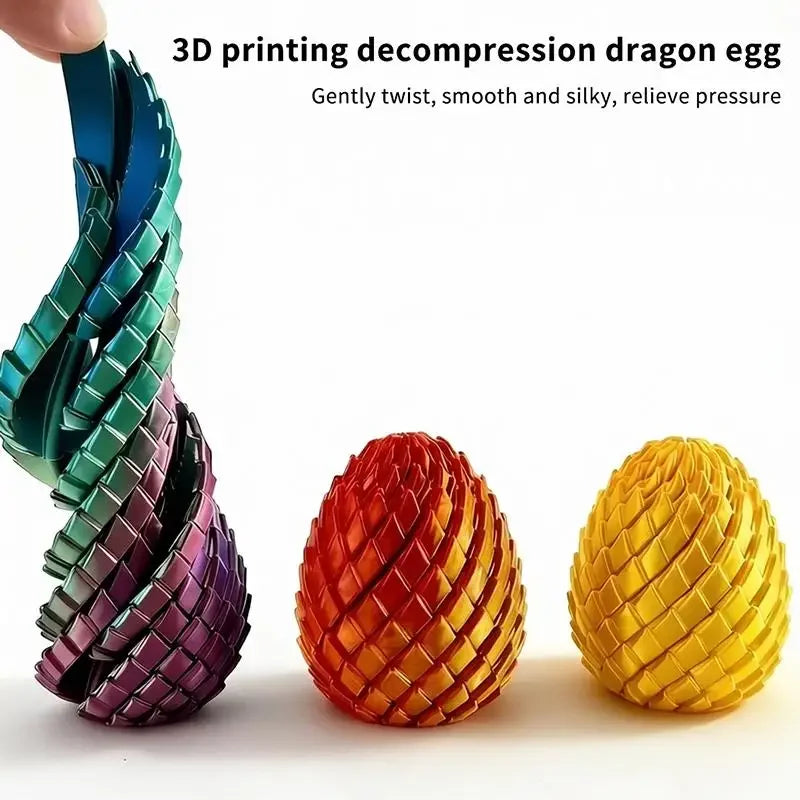 Decompression Dragon Egg 3D Printed Fidget Toy Anti Stress Anxiety Relief Portable Device for Home Office Travel Use
