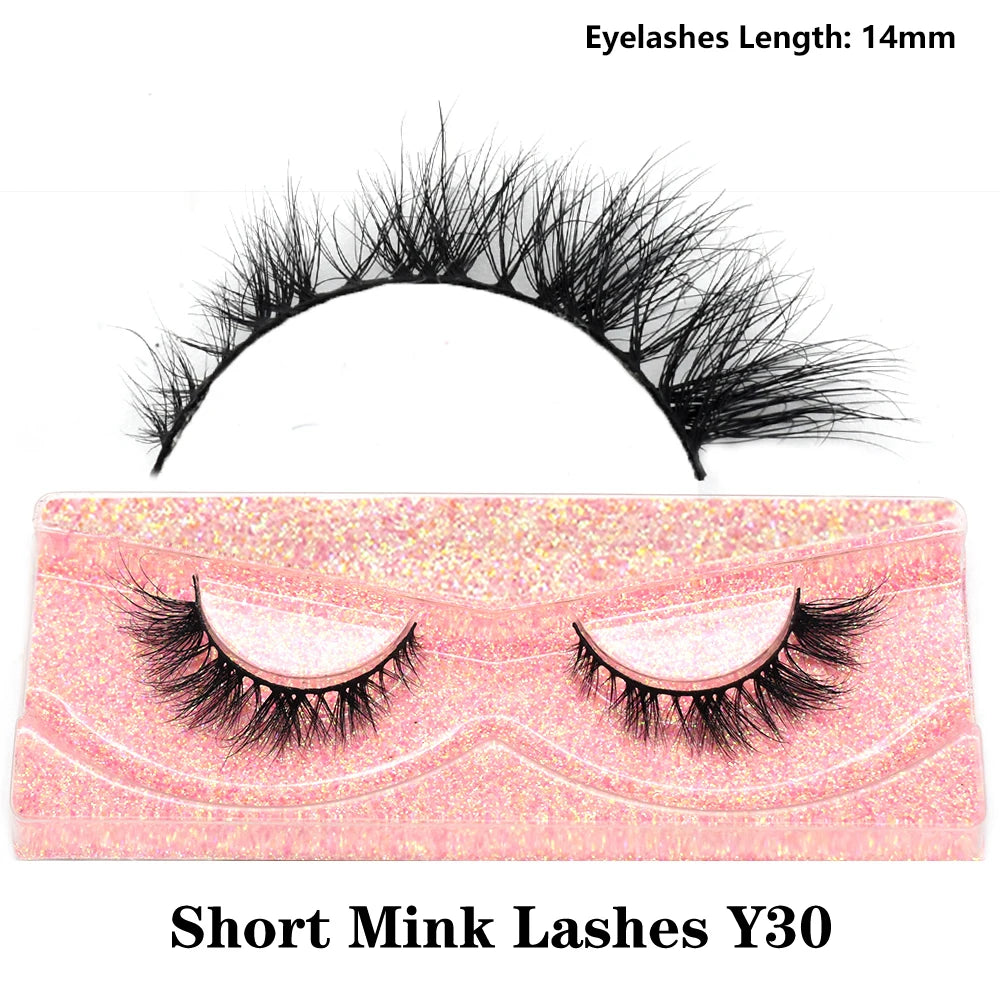 3D real mink false eyelashes by HSF Marketplace, fluffy wispy short clusters in a layered style