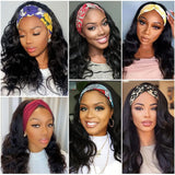 Body wave headband human hair wig, machine-made Remy wig for women by HSF Marketplace