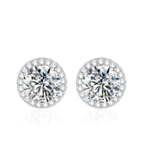 Moissanite stud earrings for women in sterling silver by HSF Marketplace