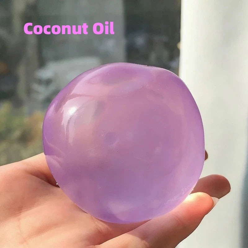 Handmade Coconut Oil Cheese Moldable Squishy Toy Stress Ball Non-Rebound Pinch Squeeze Fidget Toy Decompression Plastic Ball