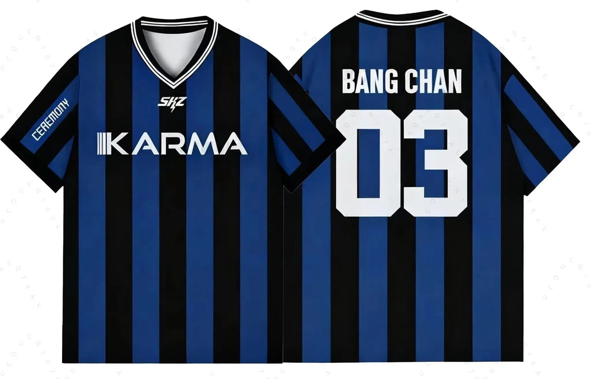 Kpop Stay Karma album T-shirt by HSF Marketplace, oversized streetwear design for fans
