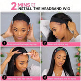 HSF Marketplace body wave Remy human hair headband wig, 180% density, ready-to-wear, no lace front