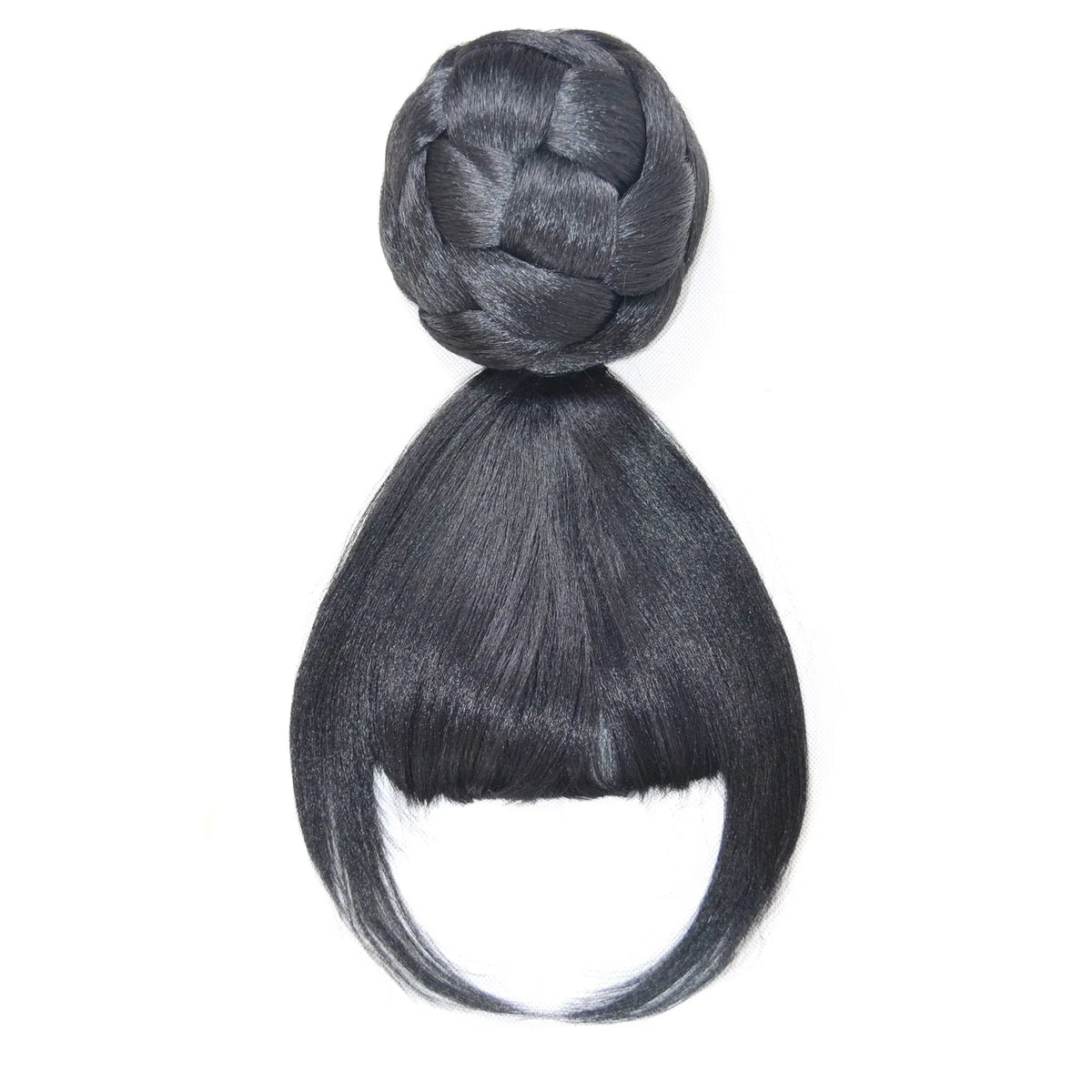 HSF Marketplace 2-in-1 synthetic clip-in hair bun with bangs, chignon donut bun and high ponytail hairpiece
