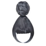 HSF Marketplace 2-in-1 synthetic clip-in hair bun with bangs, chignon donut bun and high ponytail hairpiece