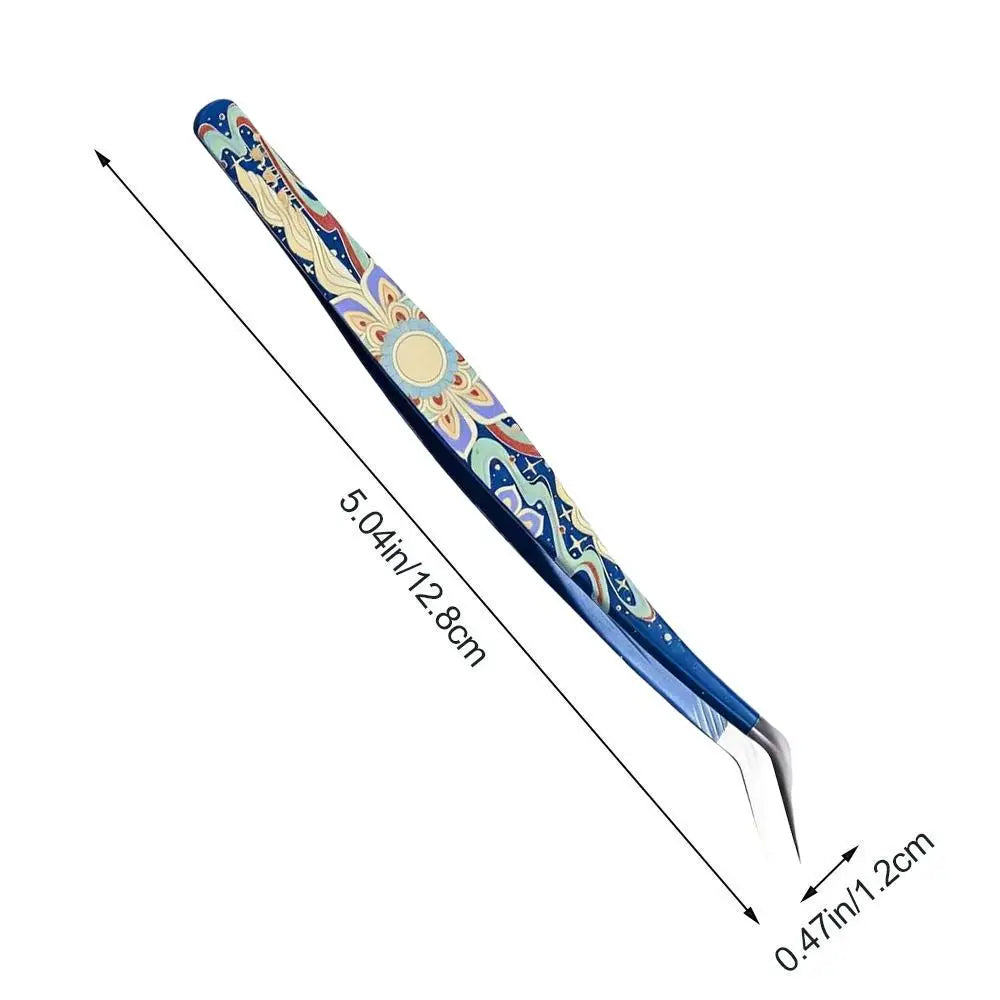 High precision stainless steel eyelash extension tweezers by Sticker Therapy, HSF Marketplace brand