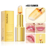 Color-changing flower lipstick by HSF Marketplace featuring transparent, waterproof, moisturizing crystal jelly design in a pearlescent finish.