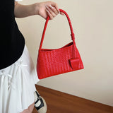 Korean woven shoulder bag for women by HSF Marketplace, featuring a stylish textured design