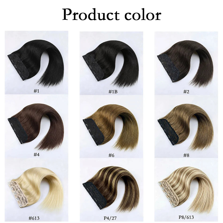 HSF Marketplace Brazilian Remy human hair clip-in extension, natural straight one-piece seamless design