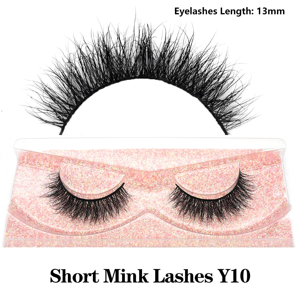 3D real mink false eyelashes, fluffy wispy short clusters by HSF Marketplace