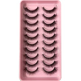 HSF Marketplace 3D faux mink false eyelashes, 10 pairs of fluffy lashes in assorted styles