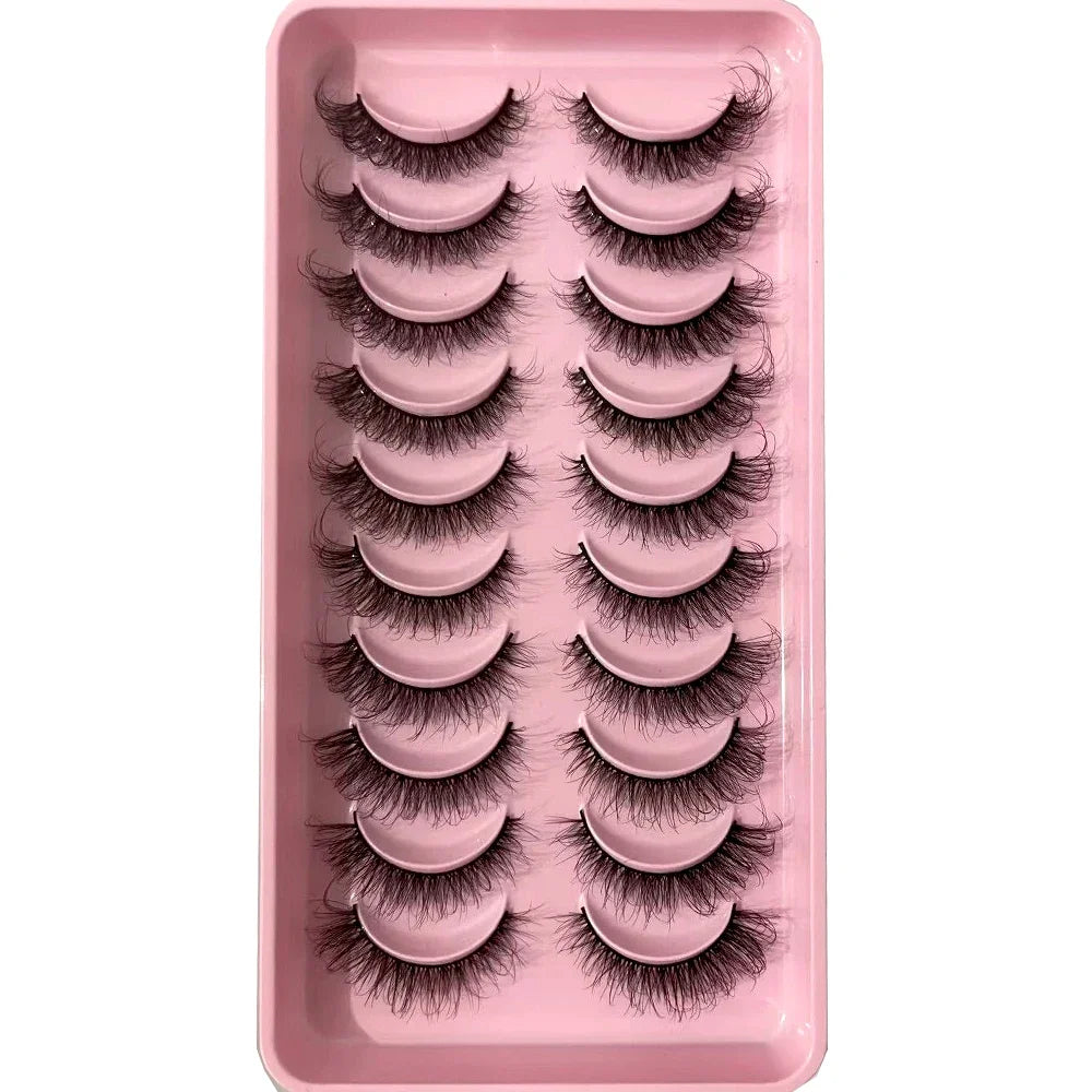 HSF Marketplace 3D faux mink false eyelashes, 10 pairs of fluffy lashes in assorted styles
