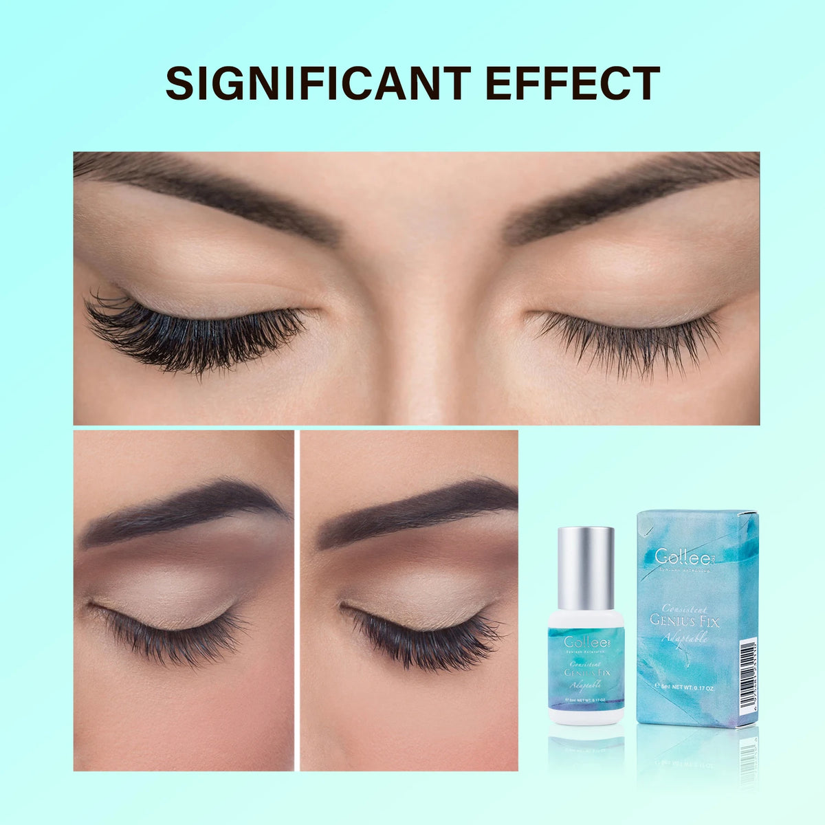 Gollee All Season Glue for Lash Extension 0.5s Fast Drying Strong Glue Stick False Eyelash 6-8 Weeks Waterproof Adhesive Makeup