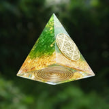 1pc Orgonite Pyramid Stone, Natural Crystal Gemstone, Pyramid Ornaments for Home Office, Desktop Decoration