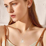 Shiny stainless steel initial letter pendant necklace for women, featuring a simple glossy clavicle chain choker jewelry.