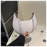 Luxury moon-shaped women's handbag by HSF Marketplace, elegant high-end single shoulder purse with stylish design.