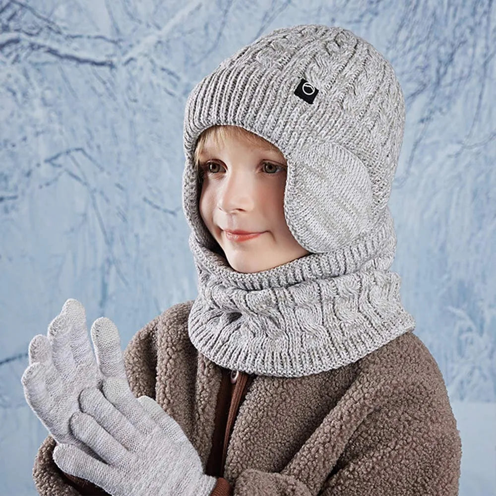 Children's warm fleece lined hat, scarf and gloves set by HSF Marketplace for winter wear