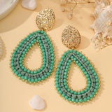Colorful handmade water drop shape earrings for women by HSF Marketplace