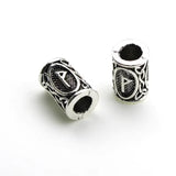 10Pcs/Lot Viking Rune Beads Alloy Tube Spacer Beads Hair Braid Beard Dreadlock Beads Knife Beads Pendant for DIY Jewelry Making