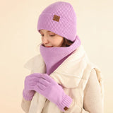 HSF Marketplace women's winter scarf hat and glove set with warm plush lining