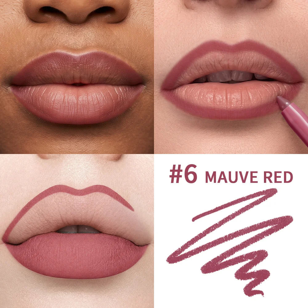 HSF Marketplace stain lip liner pencil in nude shades, waterproof, long-lasting, matte finish, with a creamy texture for shaping lips.