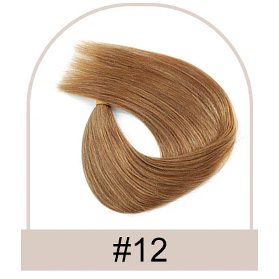 Straight clip-in ponytail human hair extensions, 100g wrap-around ponytail for women in natural hair texture