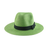 Black ribbon Panama straw hat for women, lightweight spring and summer sun protection hat by HSF Marketplace