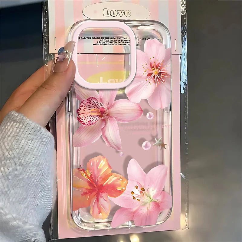 Pink lily flower phone case for iPhone 11 to 17 models by HSF Marketplace