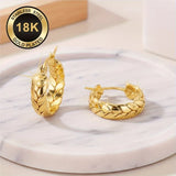 18K gold plated stainless steel hoop earrings for women by HSF Marketplace