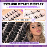 GROINNEYA fluffy 3D mink faux lash clusters kit with bond and seal makeup extension set